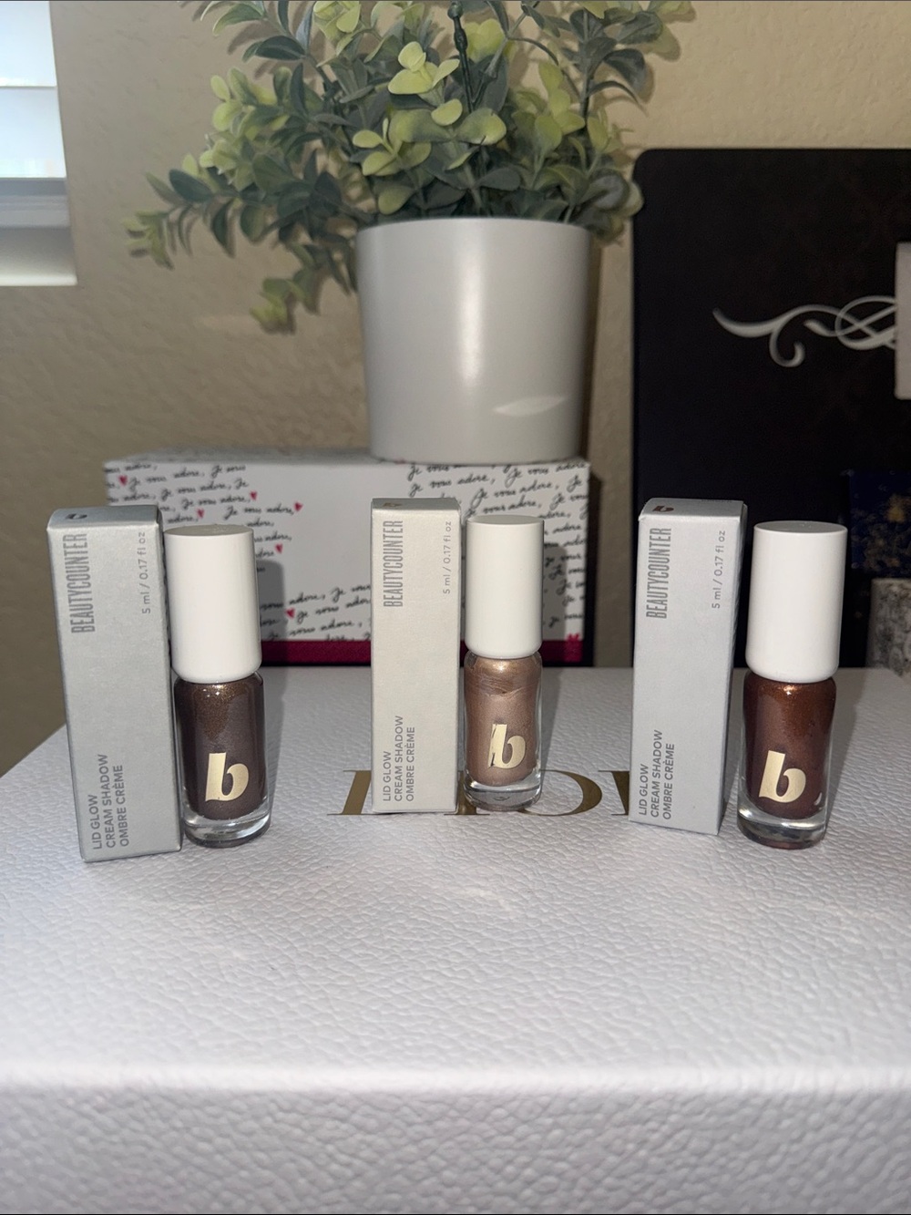 Beautycounter Lid Glow Cream Shadow 3-Piece Bundle Aura Ember Twinkle NIB